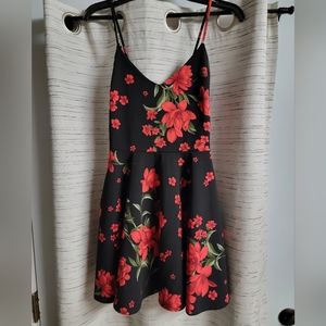 Windsor – Black and Red Floral Skater Dress